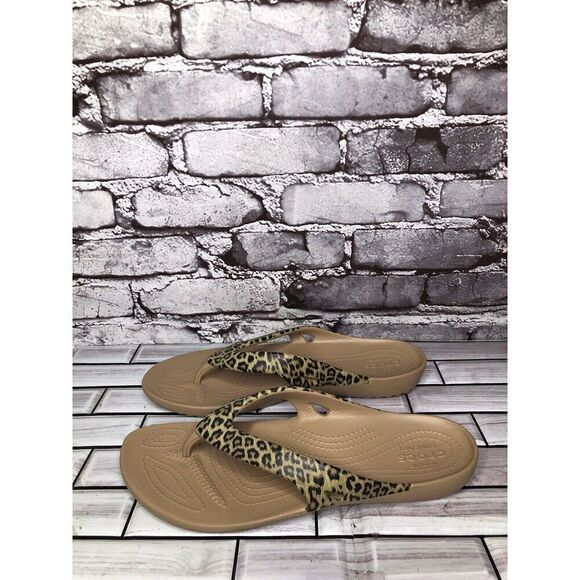 Crocs Kadee II Iconic Comfort Leopard Flip Flip Sandals Women’s sz 10M US/41EU - Picture 9 of 16